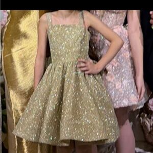 Sparkling Gold Formal Kids Dress